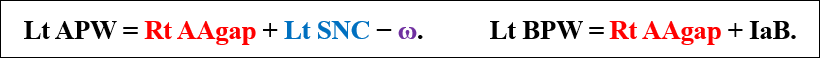 Lt APW = Rt AAgap + Lt SNC − ω. Lt BPW = Rt AAgap + IaB.