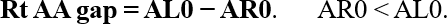 Rt AA gap = AL0 − AR0. AR0 < AL0.